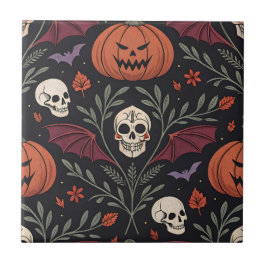 Halloween Vibes Mönster Kakelplatta