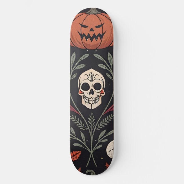 Halloween Vibes Mönster Mini Skateboard Bräda 18,5 Cm (Framsida)