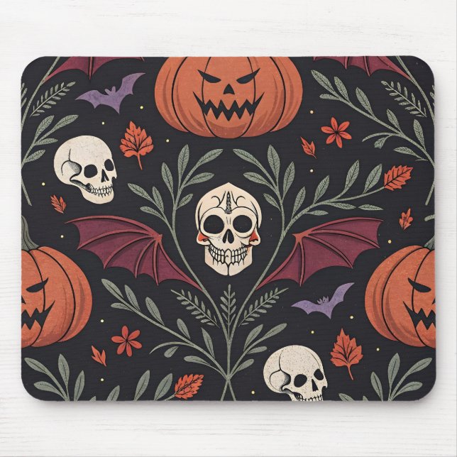 Halloween Vibes Mönster Musmatta (Framsidan)
