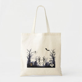 Halloween Vibes Skeleton Dancing Tote Bag Tygkasse