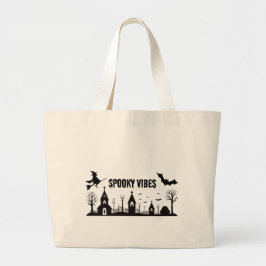 Halloween Vibes Tote Bag Supermarket Bag Jumbo Tygkasse