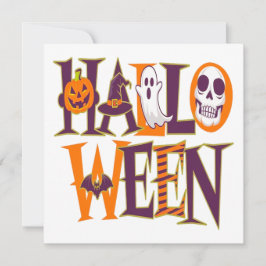 Halloween vibrant colorful inbjudningar