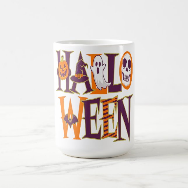 Halloween vibrant colorful kaffemugg (Center)