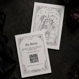 Halloween Victorian gotisk bröllopsdetalj QR-kod Tilläggskort