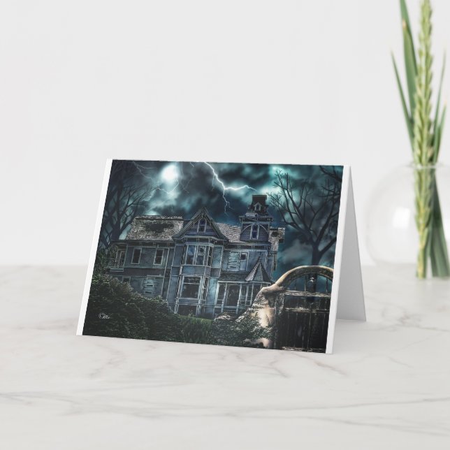 Halloween Victorian House Kort (Framsida)