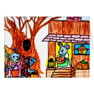 HALLOWEEN VID MS. MOUSE HOUSE-kort Hälsningskort