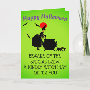 Halloween-vikbar gratulationskort kort