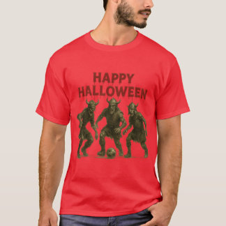 Halloween Viking Fotboll retro pojke T Shirt