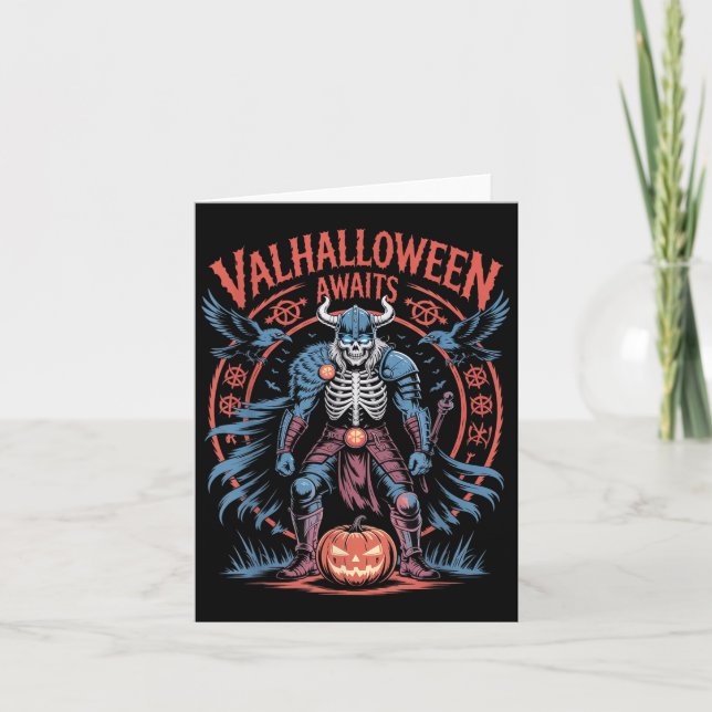 Halloween Viking Warrior - Runor and Ravens - Valh Kort (Framsida)