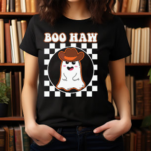 HALLOWEEN VILDA WESTERN BOO HAW CUTE COWBOY GHOST T SHIRT