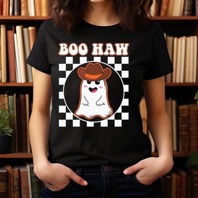 HALLOWEEN VILDA WESTERN BOO HAW CUTE COWBOY GHOST T SHIRT (Skapare uppladdad)