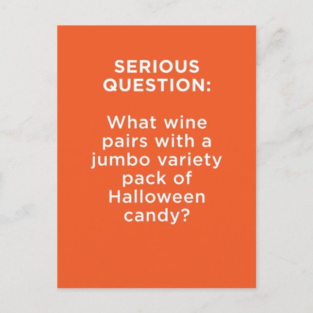 Halloween: vilka par med Vin & Candy? Vykort (Framsida)