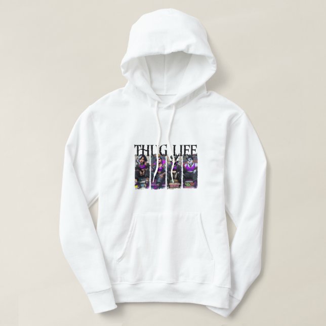 Halloween Villains Thug Life Retro Hoodie (Design framsida)