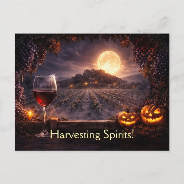 Halloween Vin Vingård Vinbruk Roligt Vykort (Framsida)