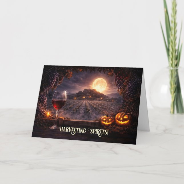 Halloween Vin Vingård Vinbruk Söt Helgkort (Framsida)