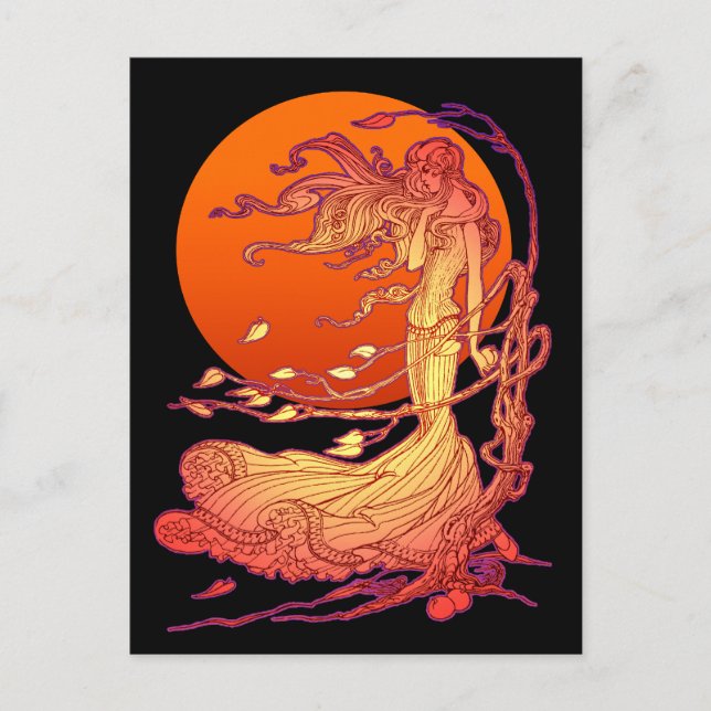 Halloween-Vind Vykort (Framsida)