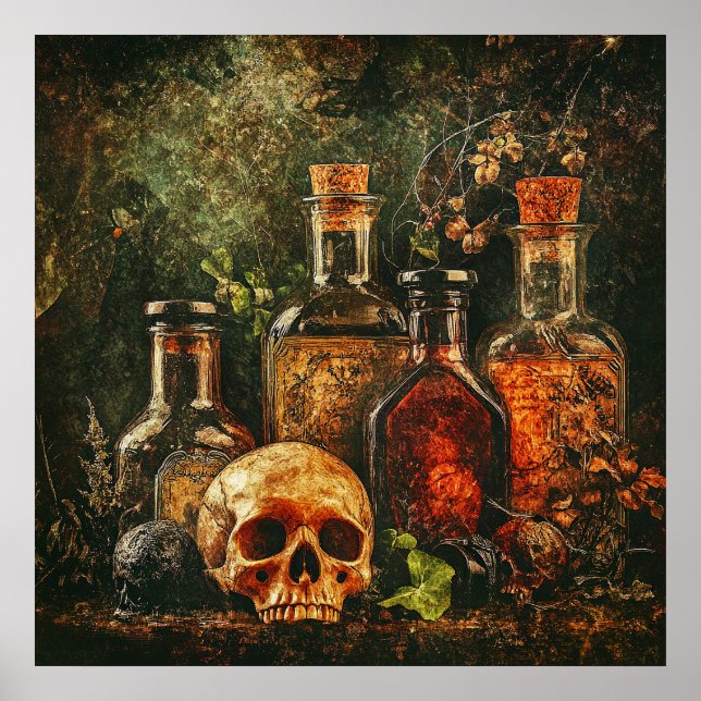 Halloween Vintage Apothecary Poster (Framsidan)