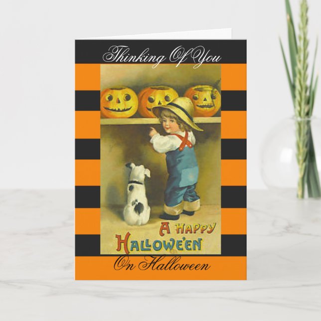 Halloween vintage art Greeting Cards Kort (Framsida)