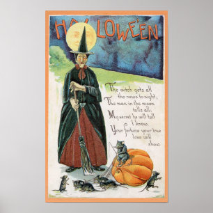 Halloween Vintage Art Poster