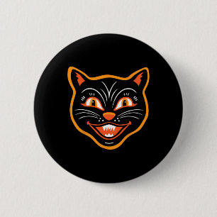 Halloween Vintage Black Cat Knapp