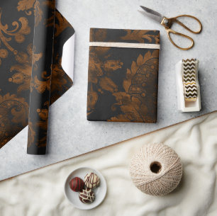 Halloween Vintage Damask Presentpapper