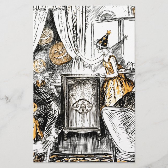 Halloween Vintage Flappers Brevpapper (Framsida)
