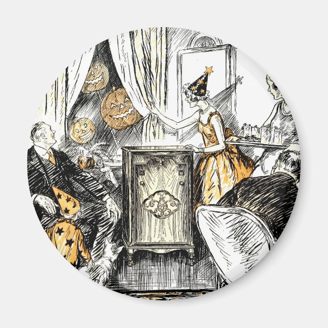 Halloween Vintage Flappers Magnet (Framsidan)