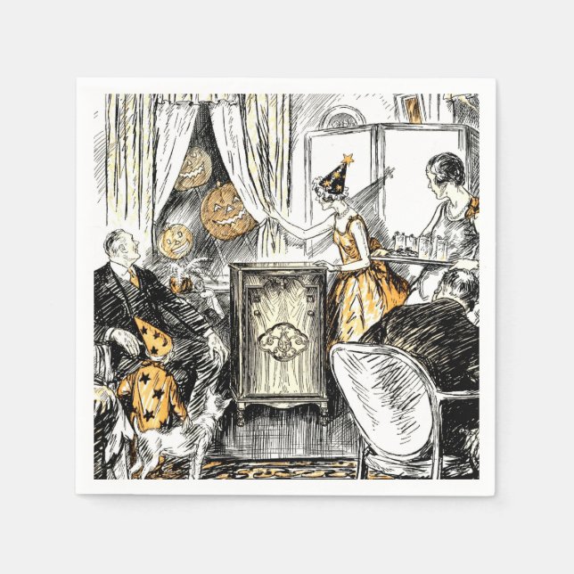 Halloween Vintage Flappers pappra blöjor Pappersservett (Framsidan)