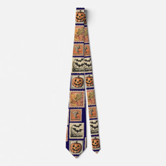 Halloween Vintage Frimärksmönster Slips
