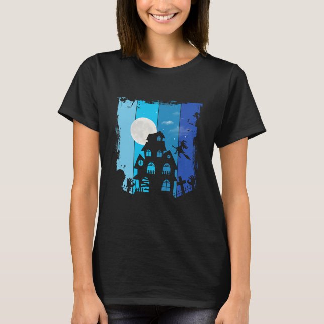 Halloween-vintage, hemlig och läskig design t shirt (Framsida)