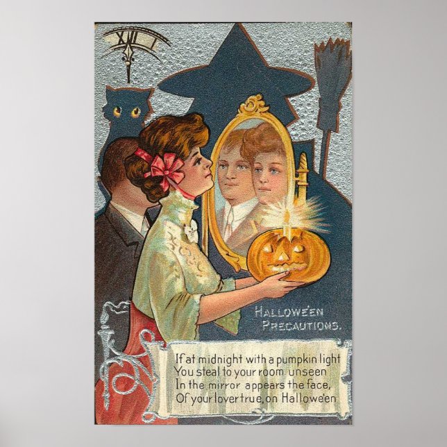 Halloween-Vintage-kort Poster (Framsidan)