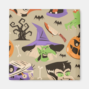 Halloween vintage mönster magnet