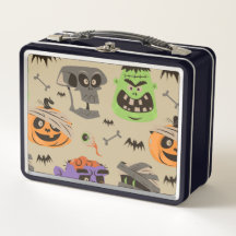Halloween Vintage Mönster Metall Lunchlåda