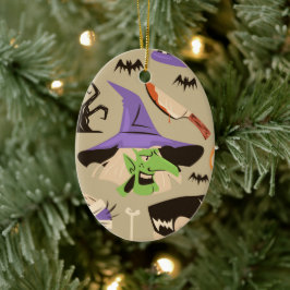 Halloween vintage mönster prydnad julgransprydnad keramik