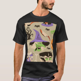 Halloween Vintage Mönster T-Shirt