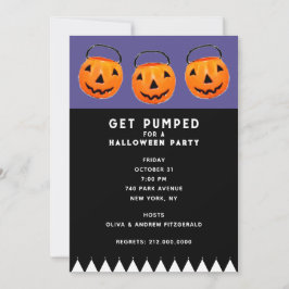 Halloween Vintage Pumpaparty Inbjudningar
