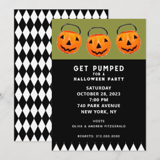 Halloween Vintage Pumpkins Party Inbjudningar