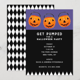 Halloween Vintage Pumpkins Party Inbjudningar