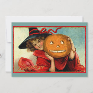 Halloween Vintage Rollig Illustration Julkort