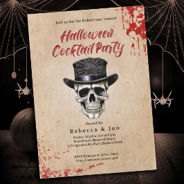 Halloween Vintage Skalle Cocktail Party Inbjudan
