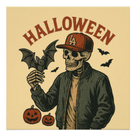 Halloween Vintage - Spooky Skeleton Perfect Poster