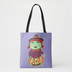Halloween Vintage Witch Classic Retro Lila Tygkasse