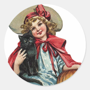 Halloween vintageklistermärke runt klistermärke