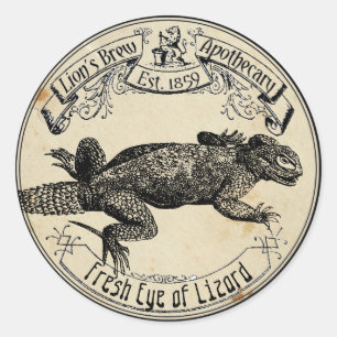 Halloween-Vintagen Apothecary Öga i Lizard Runt Klistermärke
