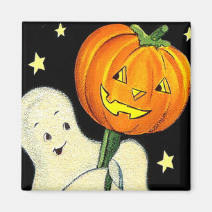 Halloween vintagespöke och pumpamagnet magnet