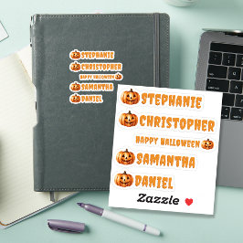 Halloween Vinyl Cutout Namn-etiketter - Personlig Klistermärken