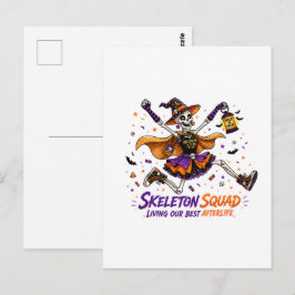 Halloween VIP-Skelettgäng Grafisk Vykort