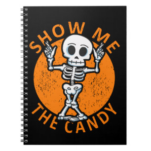 Halloween visar mig Candy Skeleton Anteckningsbok