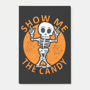 Halloween visar mig godis Skeleton Post-it Block