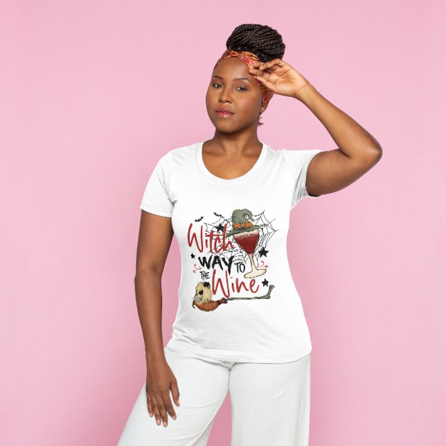 HALLOWEEN VITCH VÄG TILL VIN | VIN ÄLSKARE T SHIRT (Skapare uppladdad)
